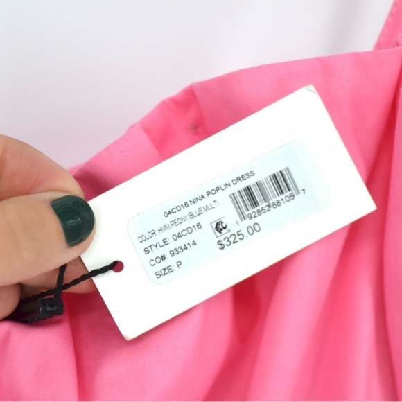 NEW Milly Nina Tiered Colorblock Mini Dress Ruffle Poplin Pink Blue Women's S - Picture 11 of 13